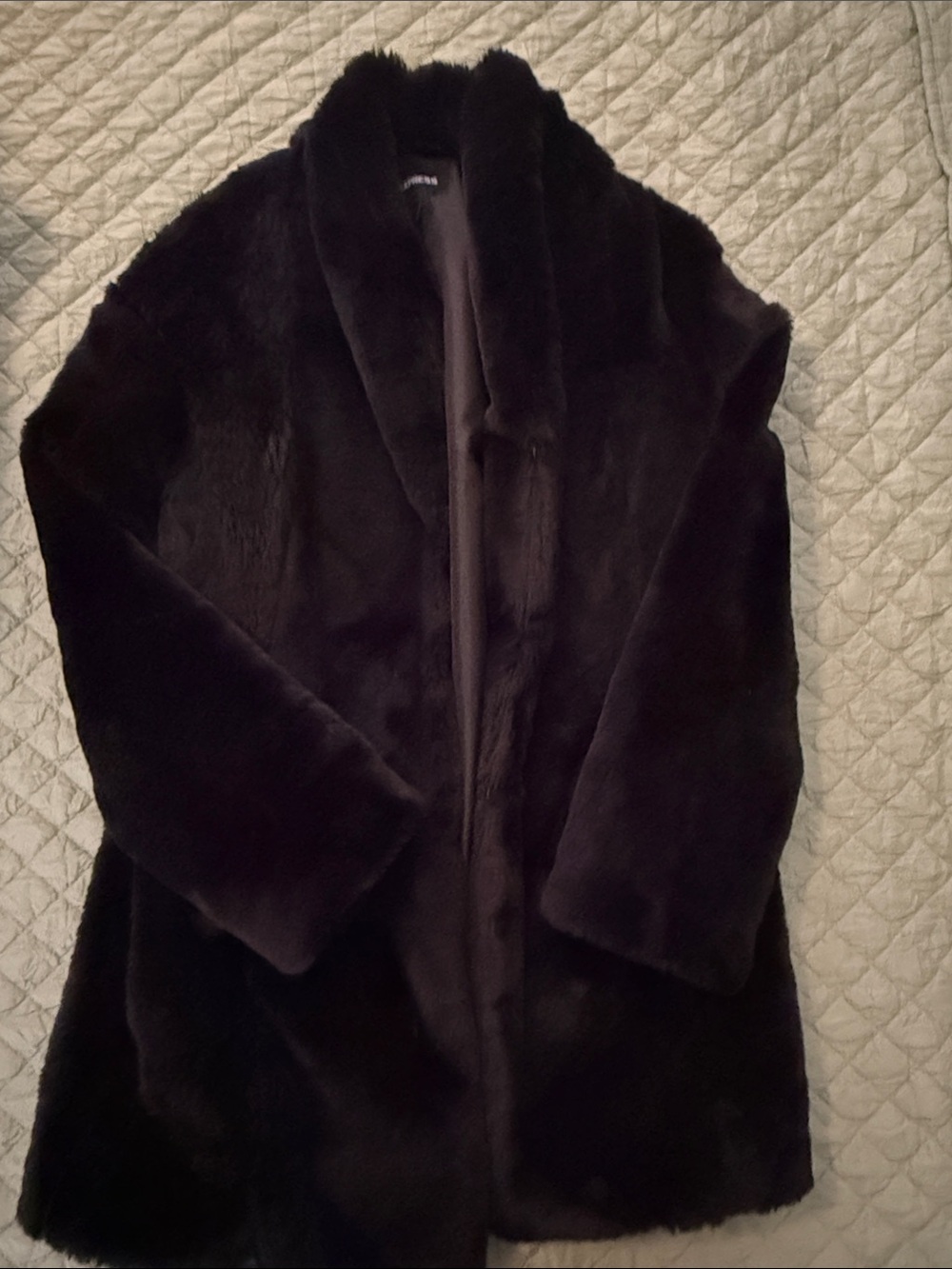 Express Black Faux Fur Coat